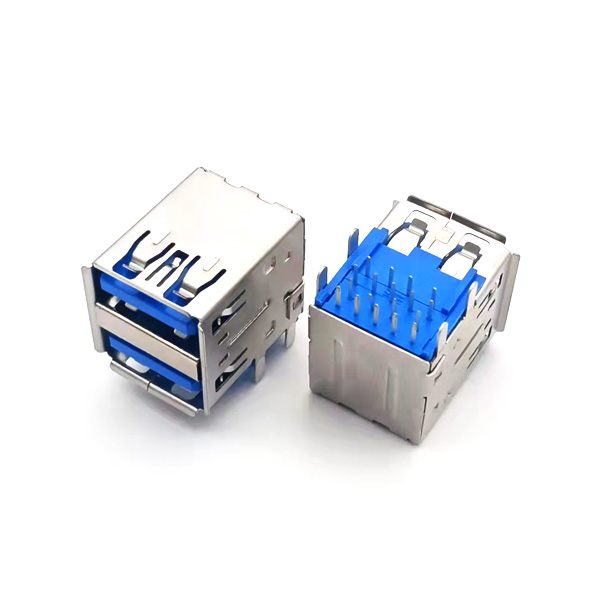 USB3.0雙層卷邊；板上直腳；殼子腳間距12.85