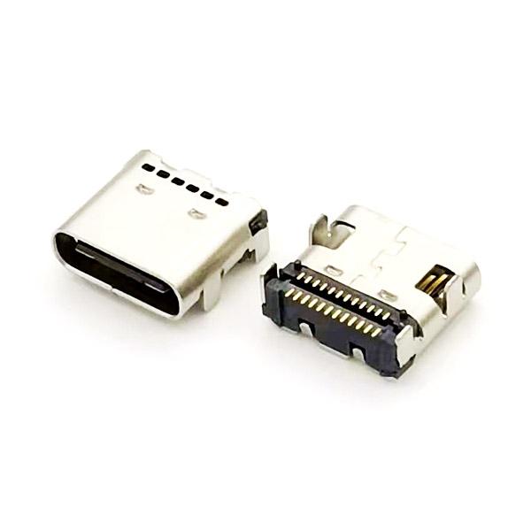 USB TYPE C 24P板上；殼子DIP+端子SMT