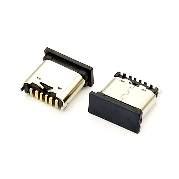 USB TYPE C 6P立式；H5.0；5.5；6.5；6.8殼子DIP+端子SMT